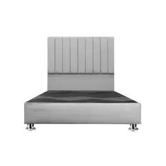 MUEBLES MACRUMO - Cama tapizada Calisia - Queen - Color Gris claro