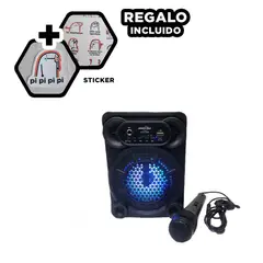 GENERICO - Parlante de Plastico con Entrada USB y SD Y+Regalo Stickers