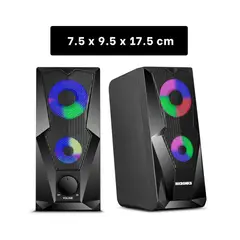 GENERICO - Pack4 Parlante con 2 Bocinas en Negro Y+Regalo Stickers