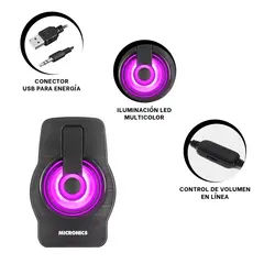 GENERICO - Pack2 Parlante Micronics Neon Plus para Pc en Color Negro