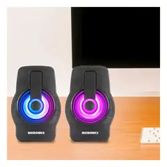 GENERICO - Pack2 Parlante con Iluminacion Led en Negr Y+Papel de Regalo