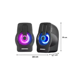 GENERICO - Pack4 Parlante con Iluminacion Led en Negr Y+Regalo Stickers