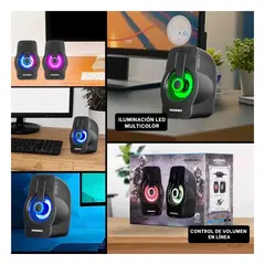 GENERICO - Pack6 Altavoz Resistente en Negro Y+Regalo Stickers