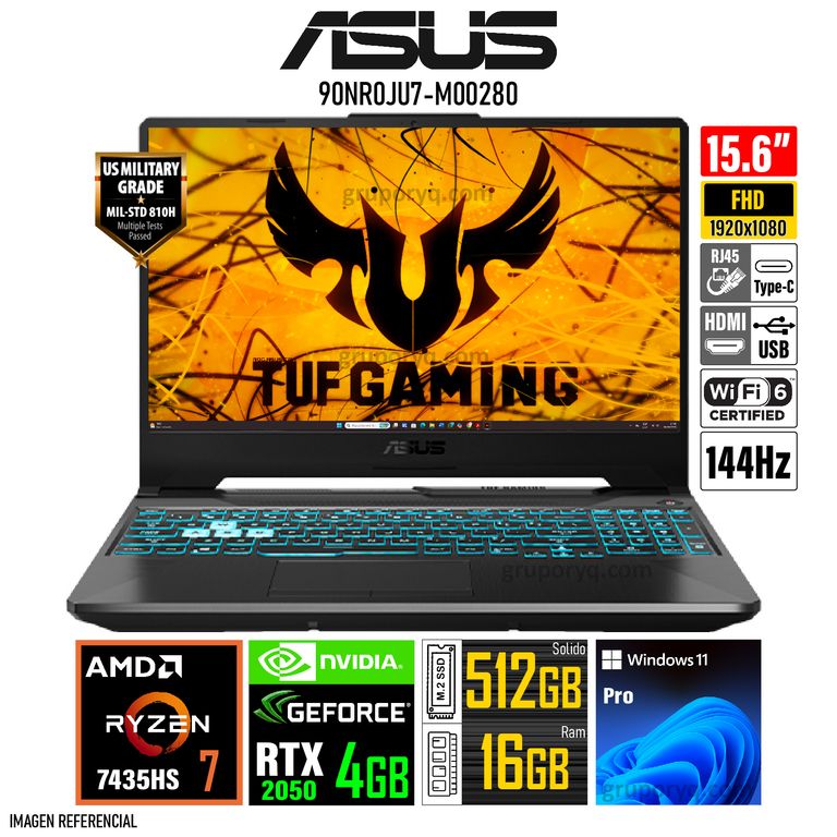 Laptop TUF GAMING A15 FA506NFR-HN014 Ryzen 7-7435HS 16GB 512GB 15.6" FHD RTX 2050 4GB