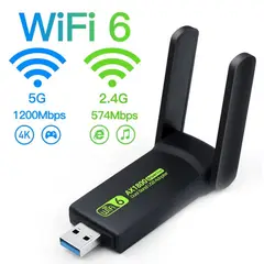GENERICO - Adaptador WiFi USB 2.4 GHz Antena Dual para PC o laptop