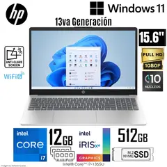 HP - Laptop 15-FD0006LA Intel Core i7 13355U 12GB RAM 512GB SSD 15.6" LED FHD -WIND 11