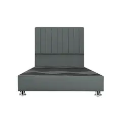 MUEBLES MACRUMO - Cama tapizada Calisia - Queen - Color gris oscuro