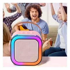 GENERICO - Pack2 Parlante con Bluetooth en Rosado Y+Papel de Regalo