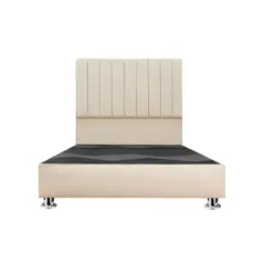 MUEBLES MACRUMO - Cama tapizada Calisia King 2 tarimas Color Beige claro
