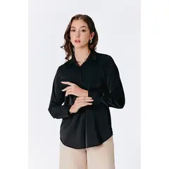 BANATY - BLUSA SEDA FRANCESA MANGA LARGA CON BOTONES PARA MUJER LORENA