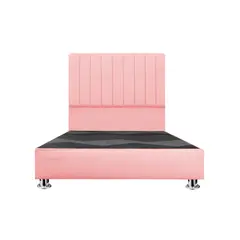 MUEBLES MACRUMO - Cama tapizada Calisia King 2 tarimas Color Rosado