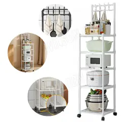 GENERICO - Estante Organizador 5 niveles Multiuso Rueda 152cm Cocina Baño Blanco