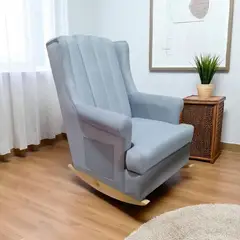 AMOBLART - Butaca Mesedora rouse abanico + color plata + puff regalo