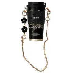 GERM - Vaso térmico Camellia 500 ml Negro‑Dorado Acero premium