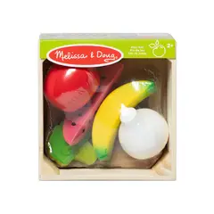 MELISSA & DOUG - Grupo de comida frutas y verduras 5 piezas de madera