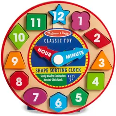 MELISSA & DOUG - Reloj de madera encaje y formas