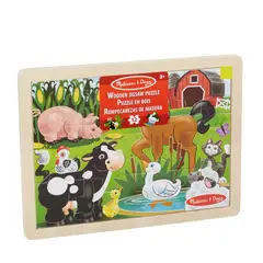 MELISSA & DOUG - Rompecabezas 12 piezas de madera granja