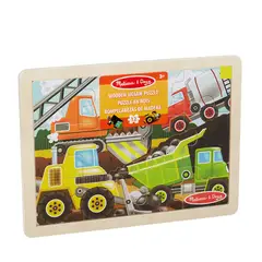 MELISSA & DOUG - Rompecabezas 12 piezas de madera construcción