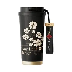 GERM - Vaso Térmico Clover Negro Diseño Elegante 500 ml