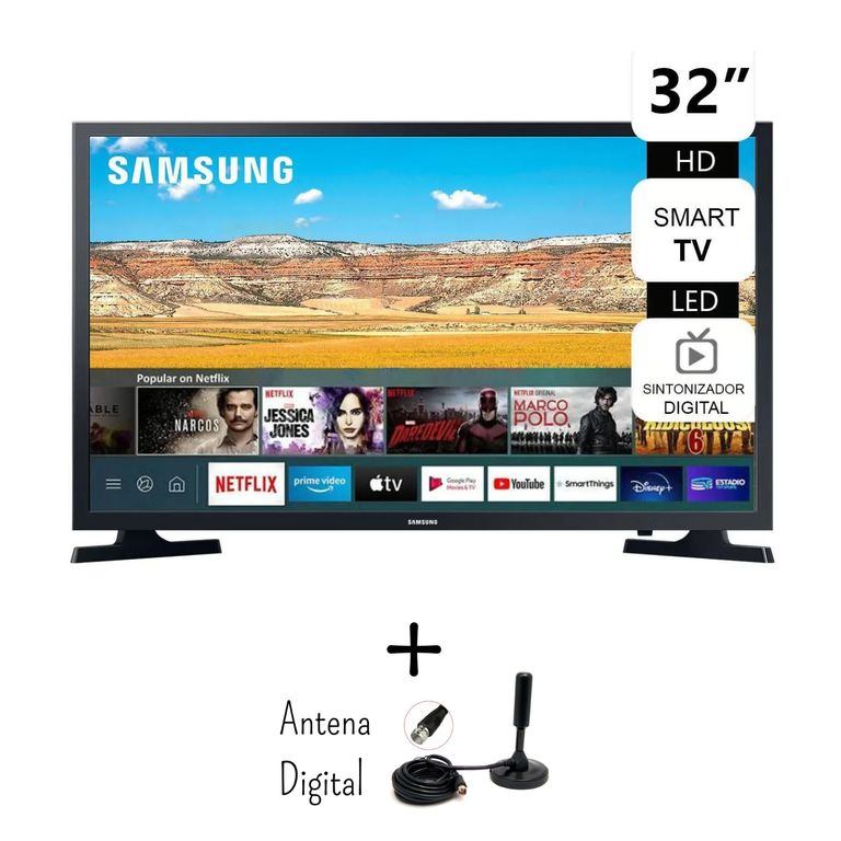 TELEVISOR 32 HD SMART TV UN32T4202AGXPE + Antena