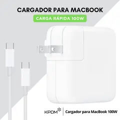 GENERICO - Cargador 100W para MacBook - Carga rápida USB-C