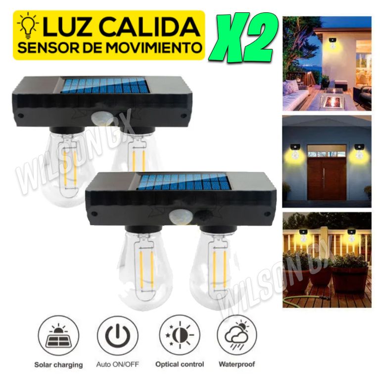 Kit 2 Foco Solar Doble Luz 2 en 1 Kit Reflector