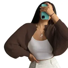 GENERICO - Sueter Mujer Hilo Mlarga Abierto 359G-21 Color Marron