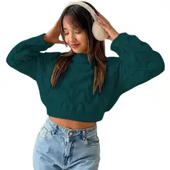 GENERICO - Chompa Mujer Hilo Clasico 359G-23 Color Verde