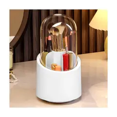 GENERICO - Organizador para Brochas de Maquillaje Giratorio Tapa Blanca