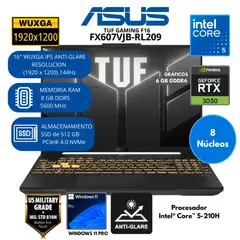 ASUS - Laptop TUF F16 Intel Core 5 (FX607VJB-RL209) RAM 8 GB SSD 512 GB 16"WUXGA Windows 11 PRO