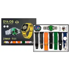 GENERICO - D14 GS Smartwatch con 7 correas + Reloj Deportivo - Negro
