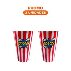 GENERICO - Pack2 Cubeta Vaso Popcorn de 113x17x697cm en Color Rojo