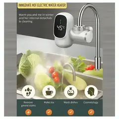 GENERICO - Calentador Agua Instantáneo Eléctrico Digital para Cocina Baño 3300W