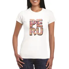 GENERICO - Polo mujer diseño PERÚ - Blanco