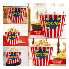 RYBIU IMPORT - Cubeta para Palomitas de 16 x 11.6 x 12 cm en Rojo