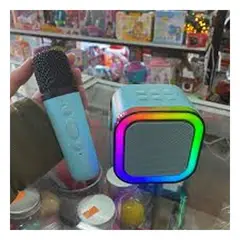 RYBIU IMPORT - Pack2 Parlante con Luces Led Celeste Y+Banderitas Adhesivas