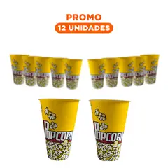 RYBIU IMPORT - Pack12 Cubo Fiesta para Palomita de 11.3 x17x6.9 cm Amarillo