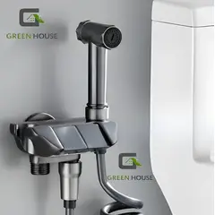 GENERICO - DUCHA BIDET 2 TECLAS COLOR NEGRO ACERO INOXIDABLE SUS 304