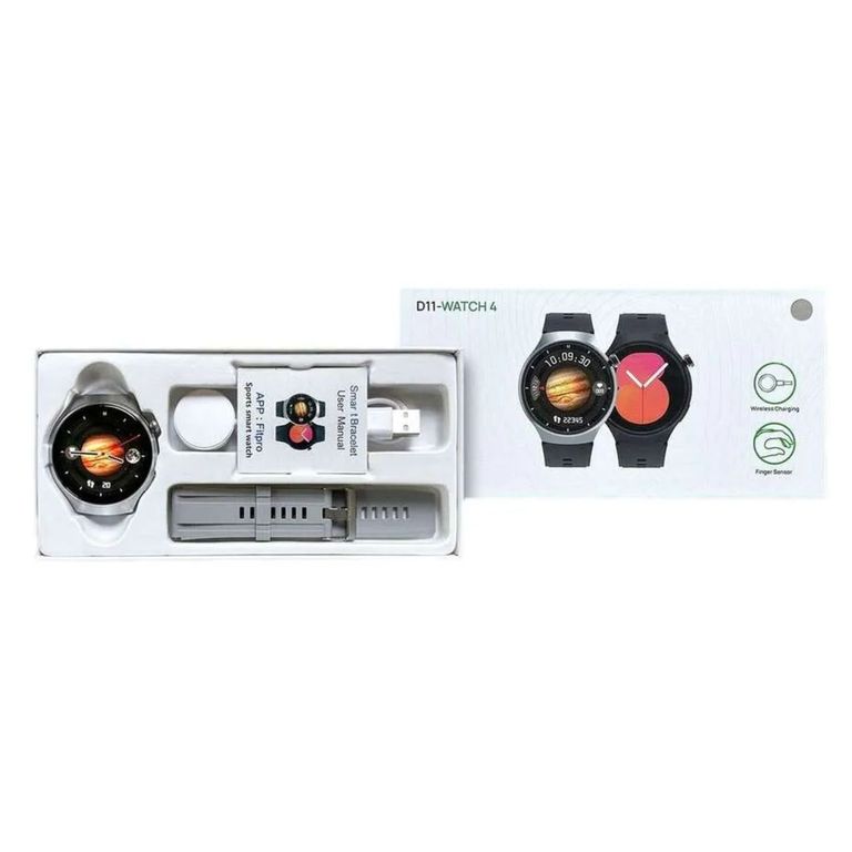 Reloj inteligente D11 Watch 4 HD Deportivo multifunciones - Gris