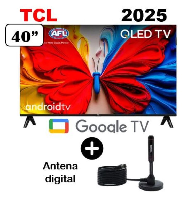 Televisor QLED 40 FHD Smart Google Tv 40S5K + ANTENA DIGITAL