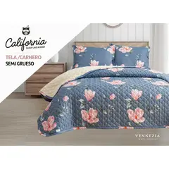 VENEZIA - Set de Cobertor 2pz tela C/ Carnero de 5 Piezas 100% Calidad