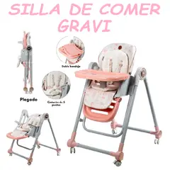 EBABY - Nueva silla de Comer Regulable Mecedora Gravy -Rosa