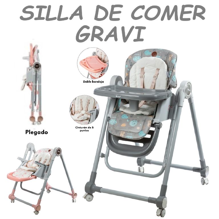 Nueva silla de Comer Regulable Mecedora Gravy -Gris