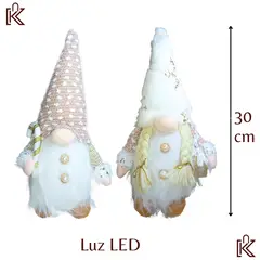 GENERICO - Set de 2 Nomos navideños con luz led 30x13cm