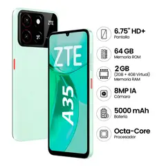 ZTE - CELULAR A35 2GB RAM 64GB - VERDE