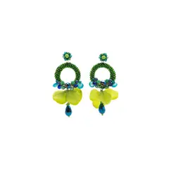 SAMANTHA PINTO HANDMADE ACCESSORIES - Aretes Antonia Azul Verde