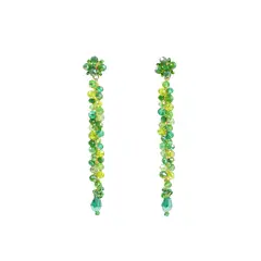 SAMANTHA PINTO HANDMADE ACCESSORIES - Aretes Virginia Verde Dorado