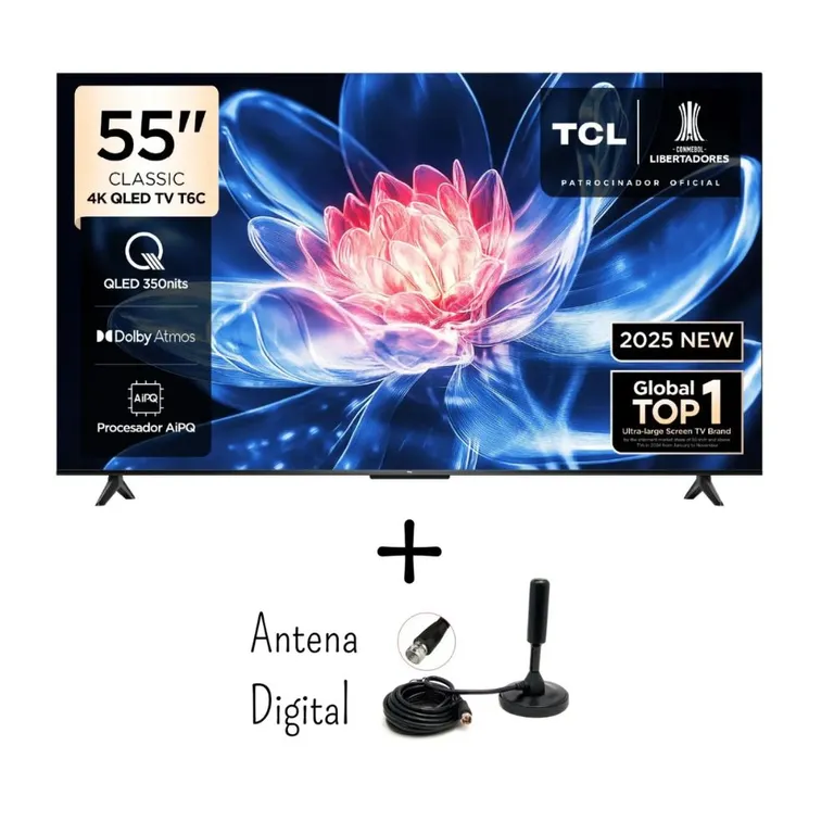 Televisor Smart TV 55 4K UHD QLED 55T6C+ Antena Digital