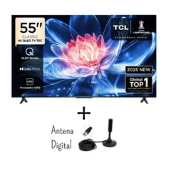 TCL - Televisor Smart TV 55 4K UHD QLED 55T6C+ Antena Digital