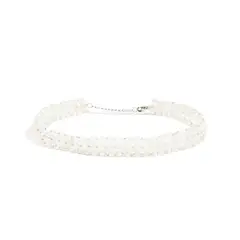 SAMANTHA PINTO HANDMADE ACCESSORIES - Collar Esmeralda Blanco Plateado